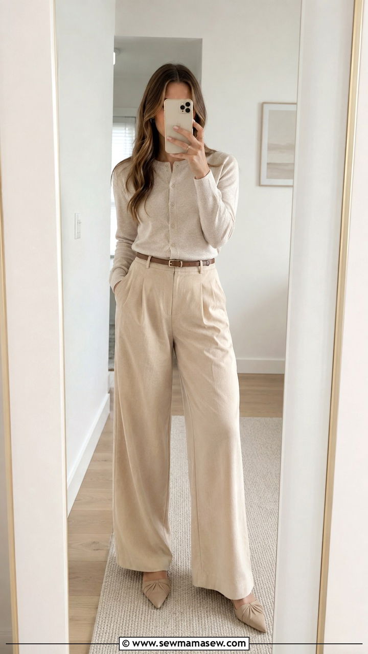 Cardigan Sweater And Wide Leg Pants - 25 Wide leg pants outfit ideas with a sweater