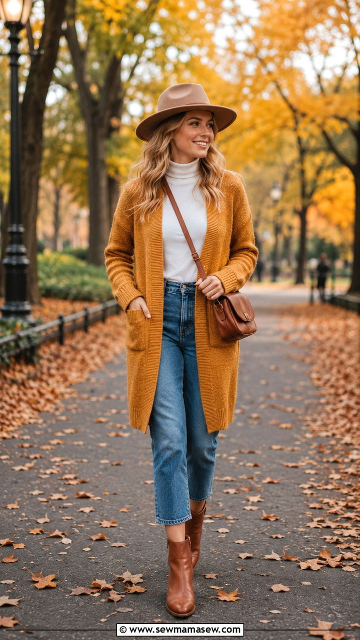 Cardigan With Ankle Boots for Fall - 30 how to style cardigan