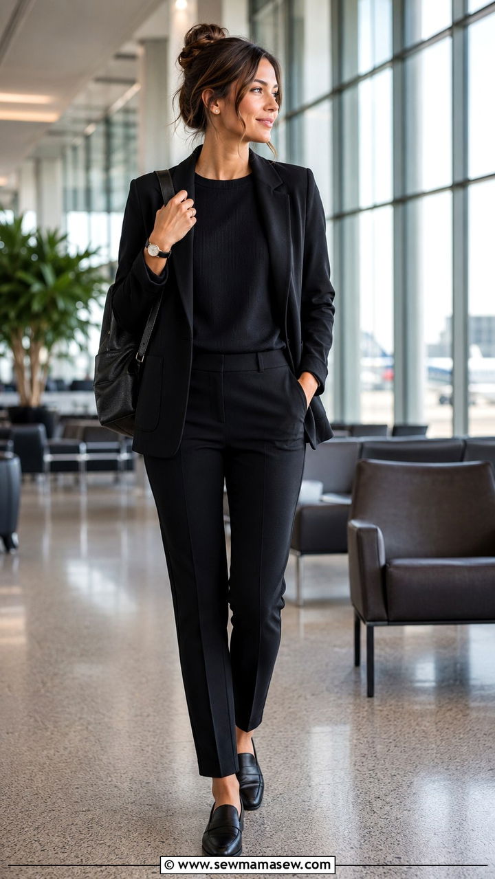 Cardigan With Joggers And Ballet Flats Airport Outfit - 25 Airport outfit ideas JFK New York