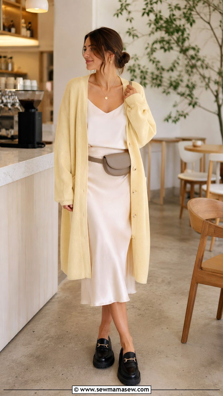 Cardigan With Midi Skirt And Loafers - 20 Modern spring outfit ideas 2026