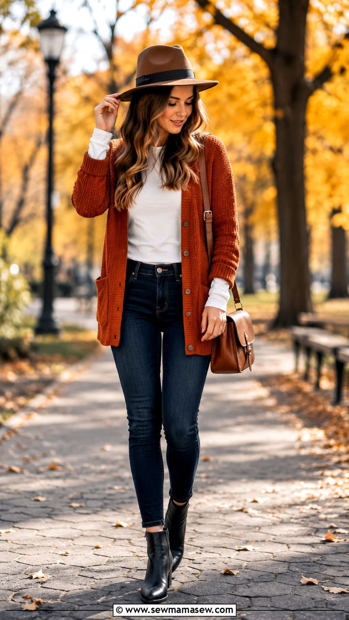 Cardigan With Skinny Jeans and Ankle Boots - 30 how to style cardigan