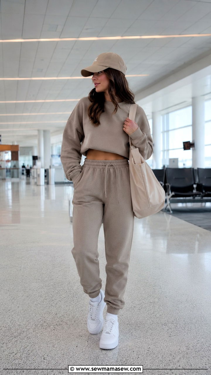 Cardigan With Straight Leg Trousers - 25 Airport outfit ideas clean girl