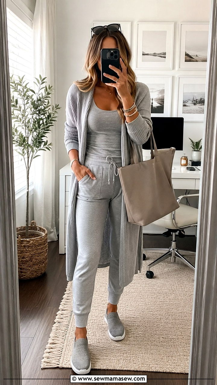 Cardigan and Joggers Outfit - 30 Developer outfit ideas
