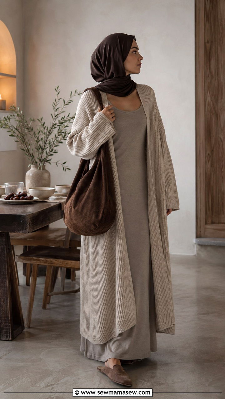 Cardigan and Maxi Suhoor Outfit - 20 Suhoor outfit ideas