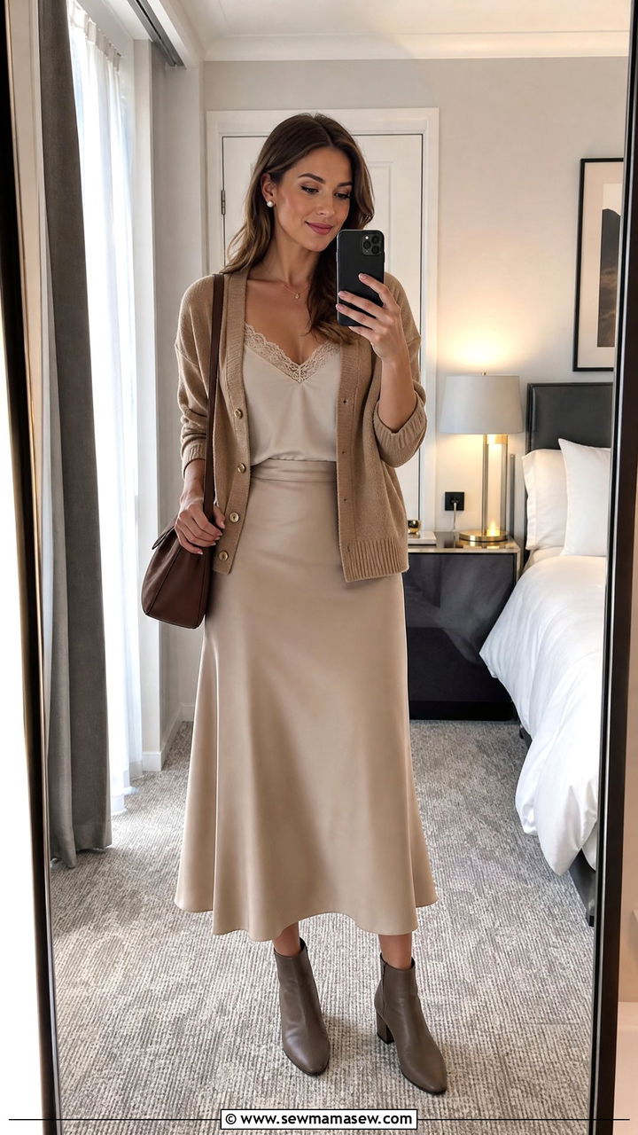 Cardigan and Midi Skirt City Break - 25 City break outfit ideas