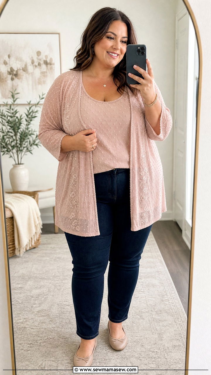 Cardigan and Tank Top Set Plus Size - 25 Matching set outfit ideas plus size