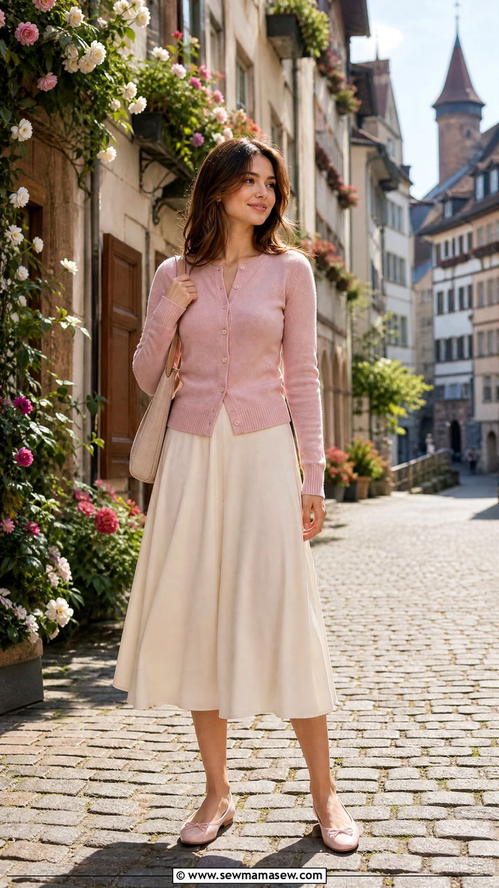 Cardigan and midi skirt Lucerne - 35 Lucerne outfit ideas