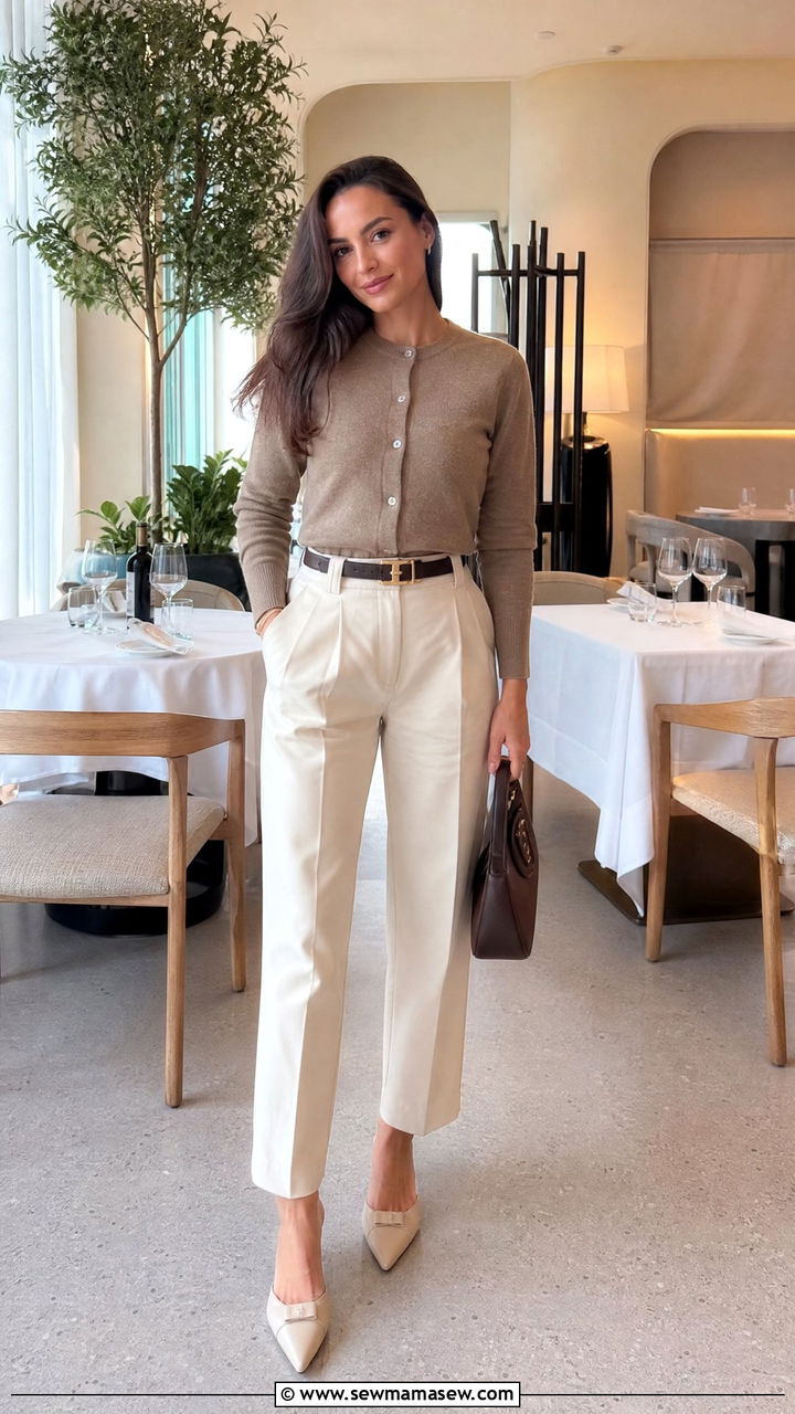 Cardigan buttoned as a top - 35 How to style a cardigan