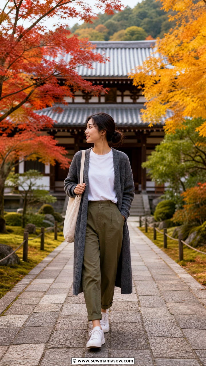 Cardigan layering outfit Kyoto - 40 What to wear in Kyoto