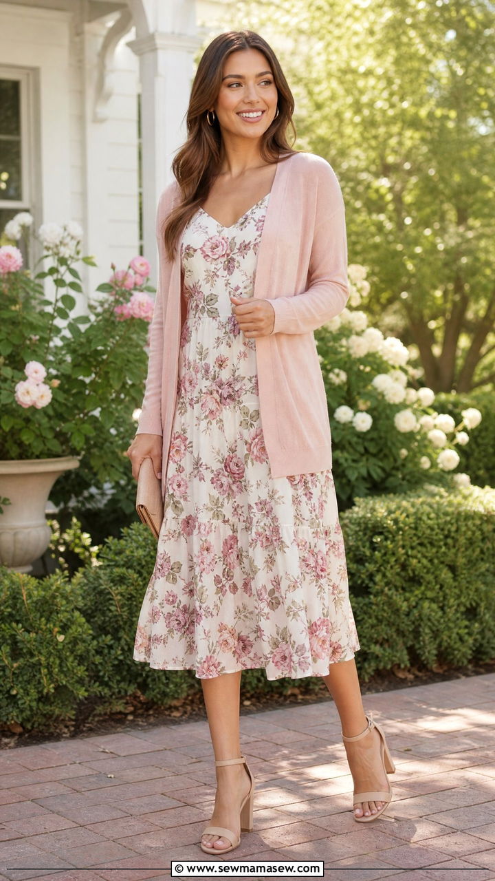 Cardigan with a midi dress outfit - 25 chic cardigan outfit ideas