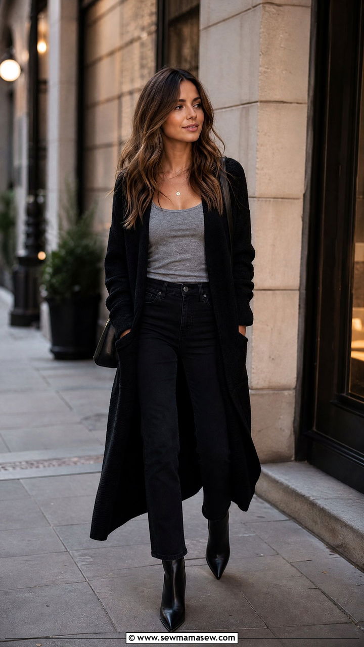 Cardigan with black jeans - 35 How to style a cardigan