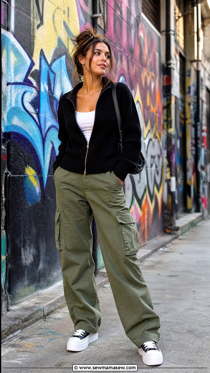 Cardigan with cargo pants - 35 How to style a cardigan