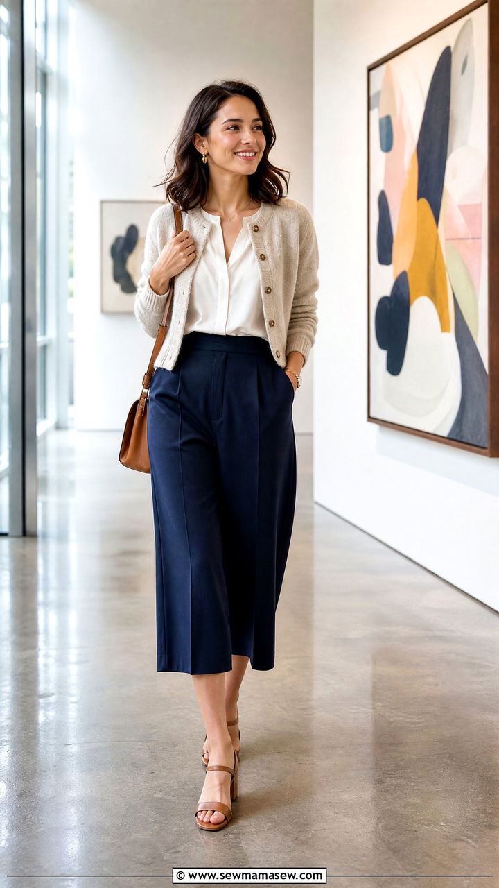 Cardigan with culottes - 35 How to style a cardigan