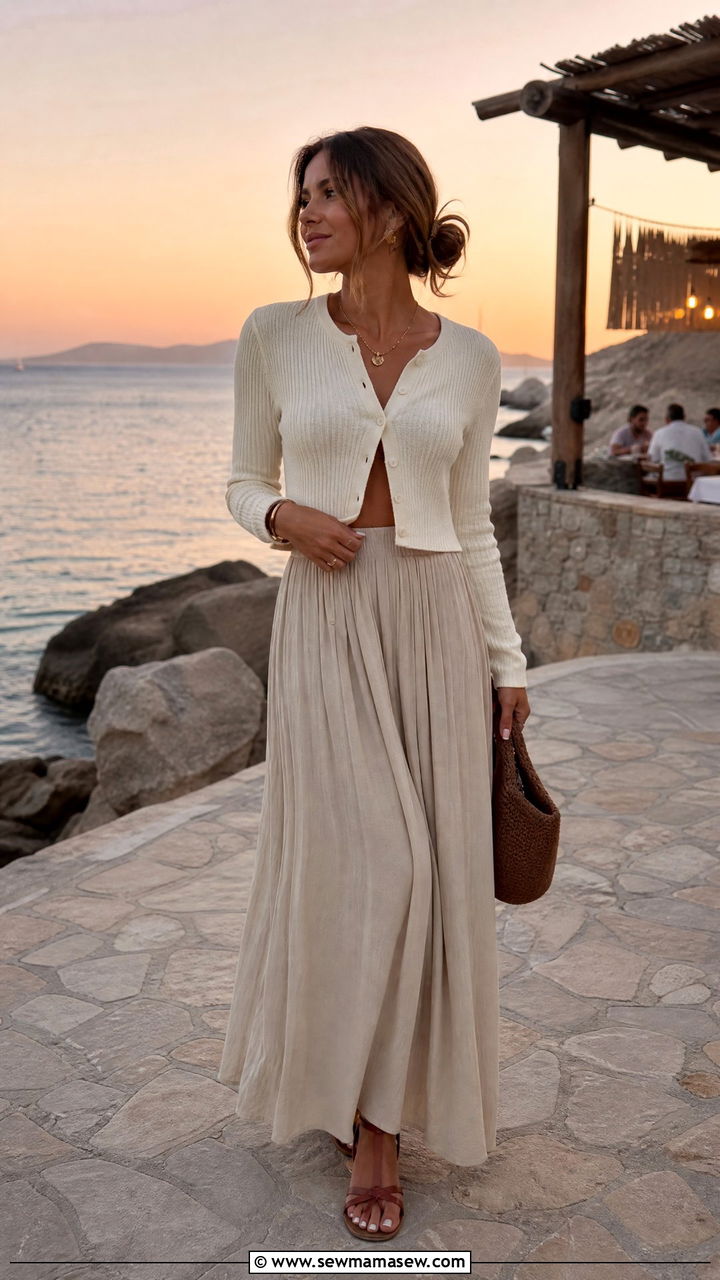 Cardigan with maxi skirt outfit - 25 chic cardigan outfit ideas