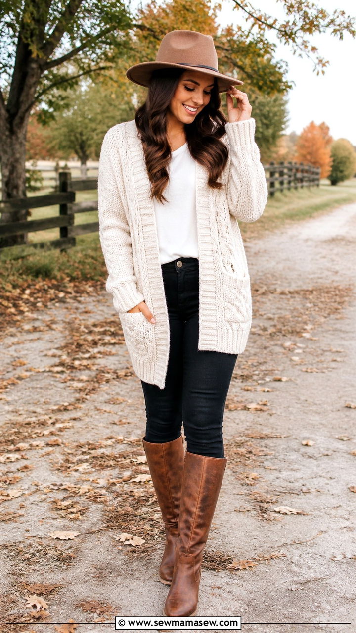 Cardigan with pencil skirt for work - 40 cardigan outfit ideas for women