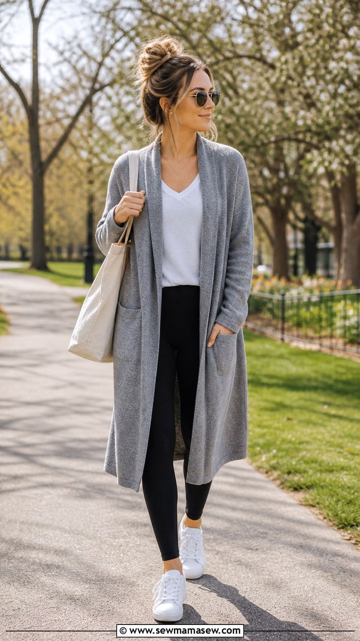 Cardigan with shorts and tank top - 40 cardigan outfit ideas for women