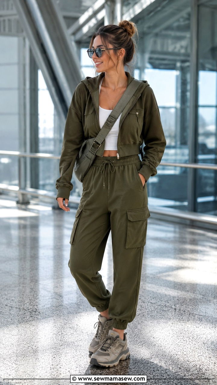 Cargo Joggers With Hoodie Travel Outfit - 25 Airport outfit ideas with joggers