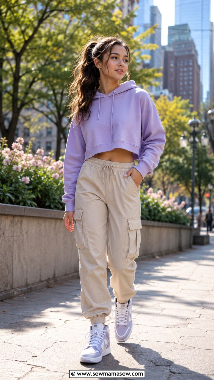 Cargo Joggers and Cropped Hoodie - 30 Trendy outfits for 17 year olds
