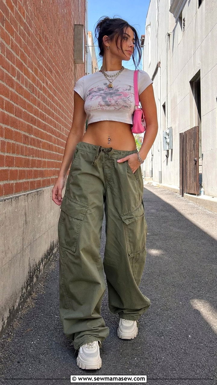 Cargo Pants And A Graphic Baby Tee - 25 College party outfit ideas 2026