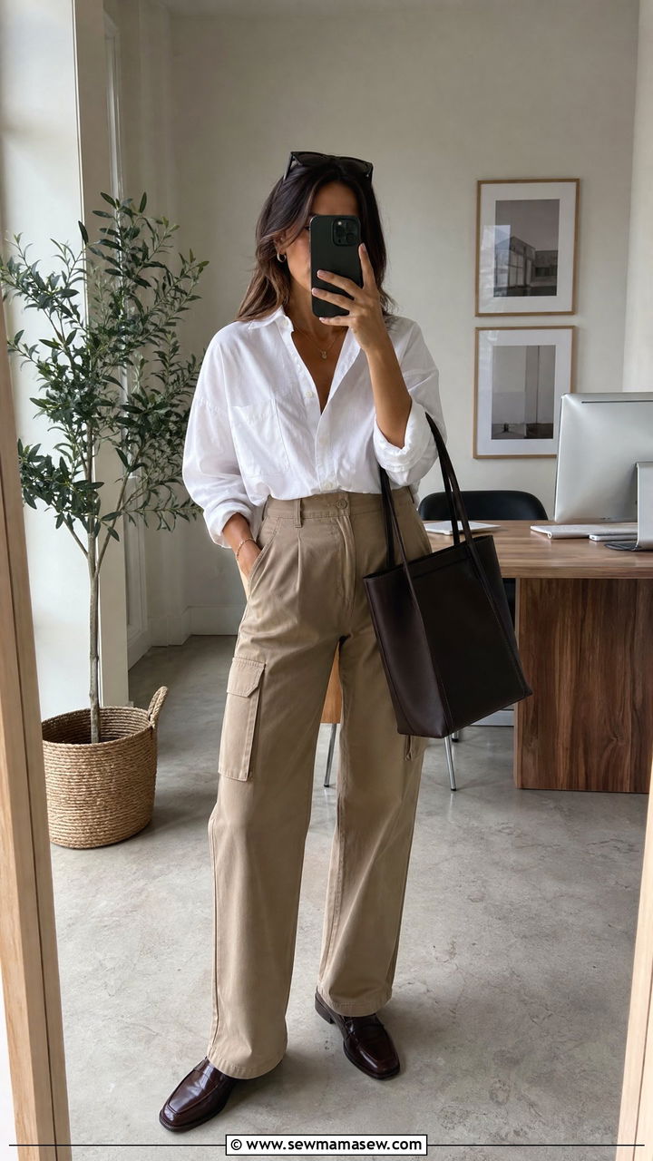 Cargo Pants With A Button Down Shirt - 25 classy cargo pants outfits