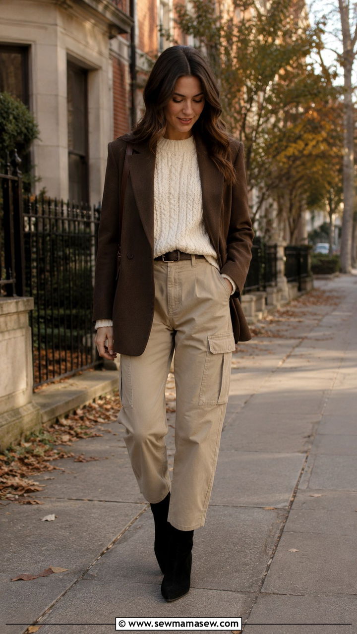 Cargo Pants With Blazer And Ankle Boots - 30 Cargo pants outfit ideas with blazer