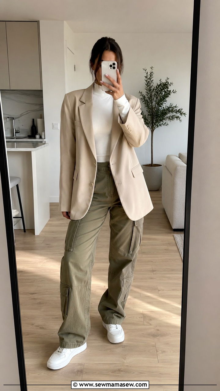 Cargo Pants With Blazer And Bodysuit - 30 Cargo pants outfit ideas with blazer