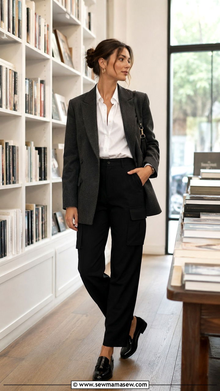 Cargo Pants With Blazer And Loafers - 30 Cargo pants outfit ideas with blazer