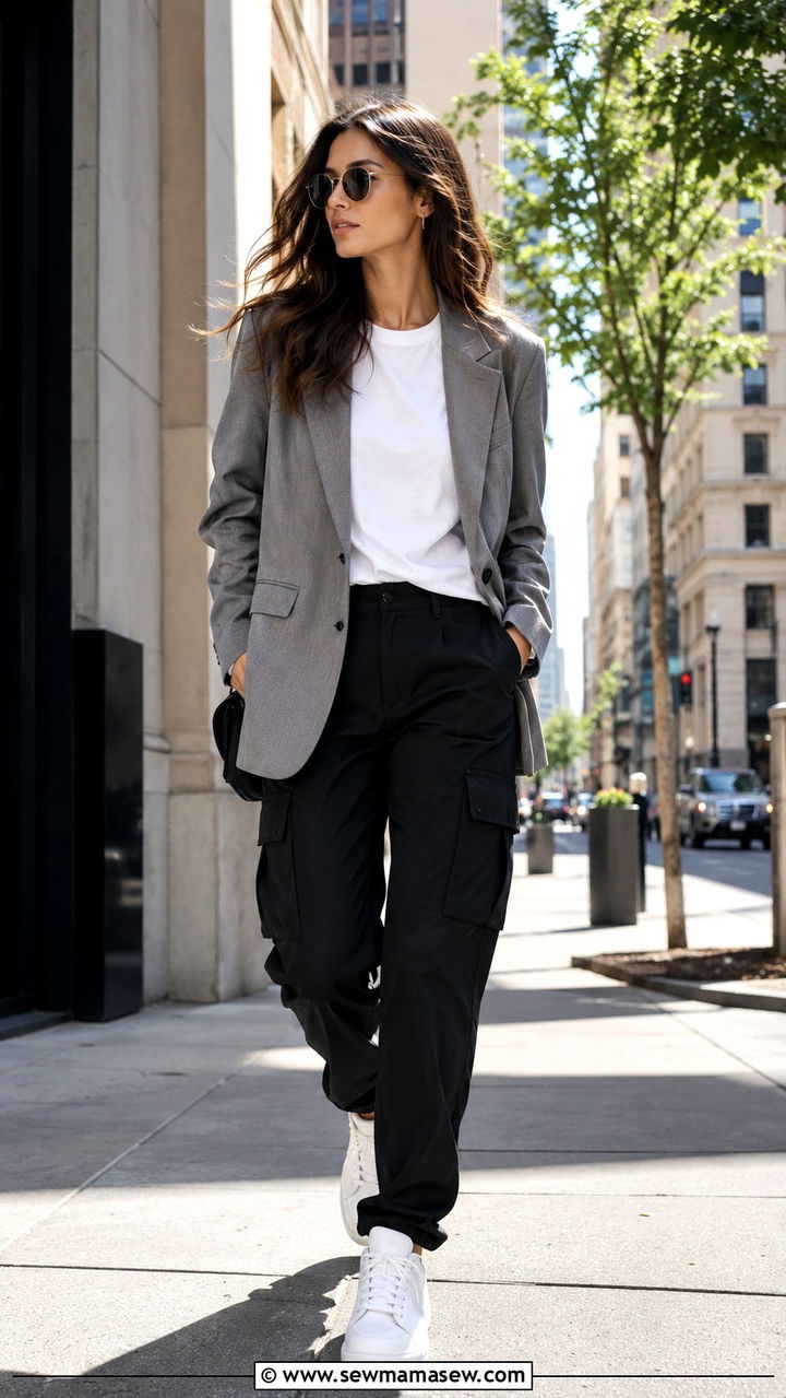 Cargo Pants With Blazer And Sneakers - 30 Cargo pants outfit ideas with blazer