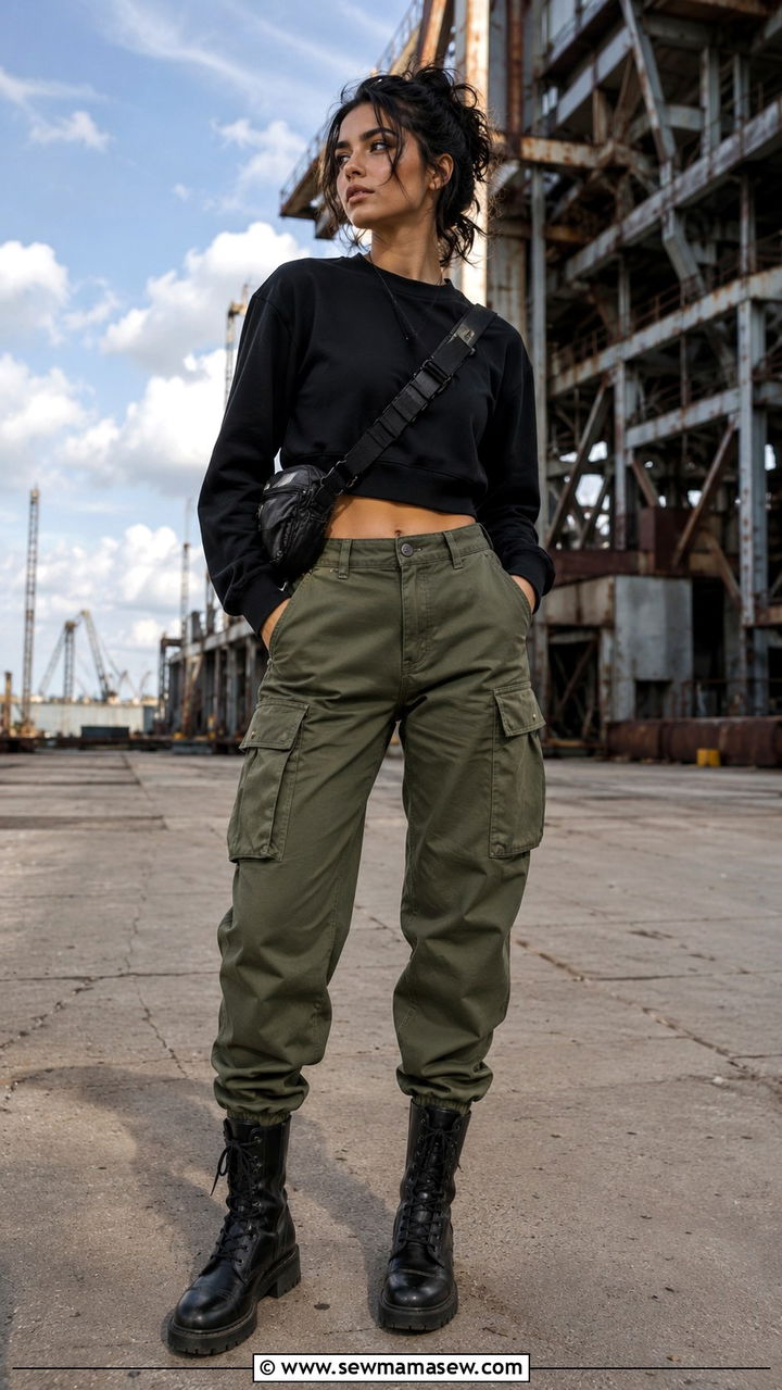 Cargo Pants With Combat Boots - 30 spring boots outfit ideas