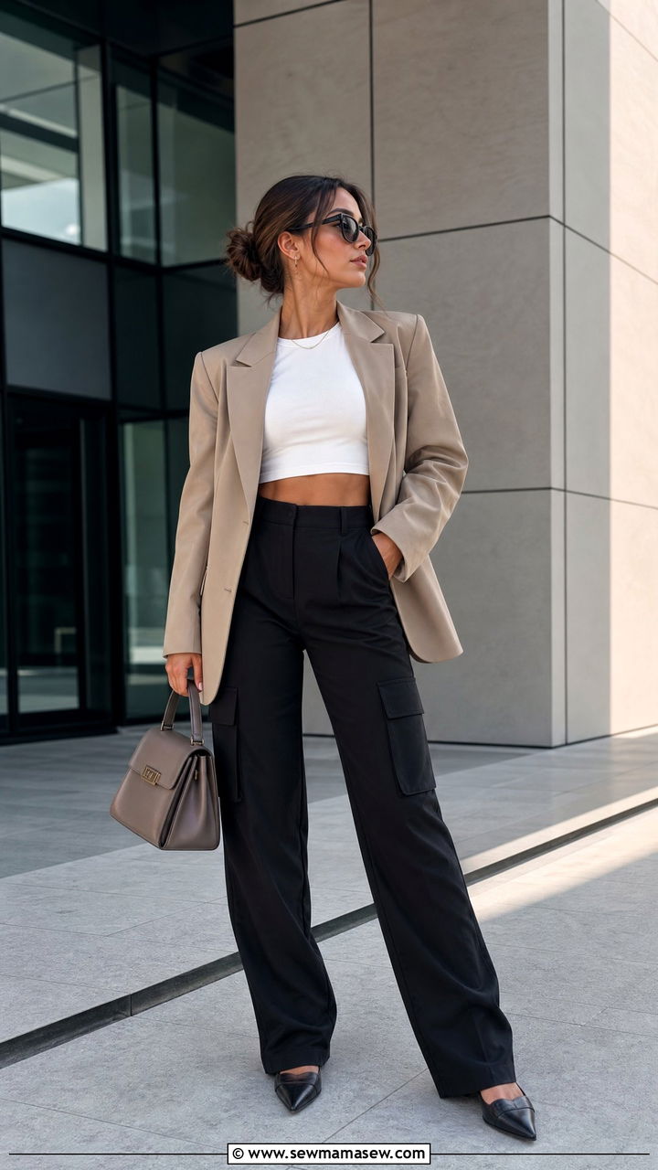 Cargo Pants With Crop Top And Blazer - 25 Cargo pants outfit ideas with crop top