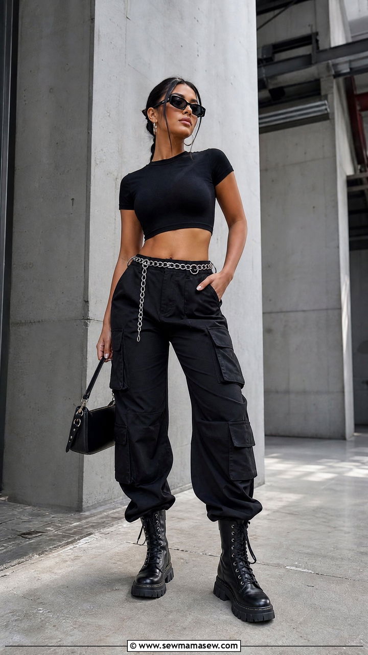 Cargo Pants With Crop Top And Combat Boots - 25 Cargo pants outfit ideas with crop top