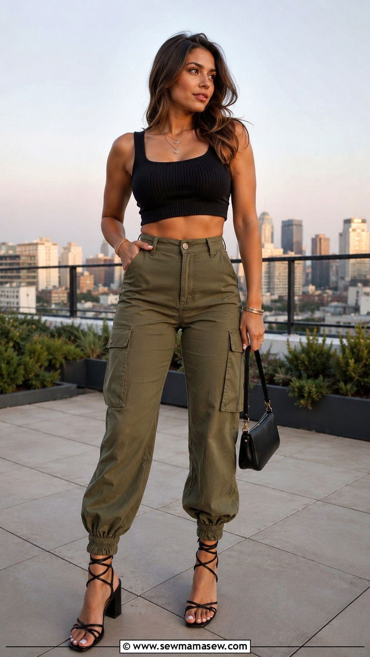 Cargo Pants With Crop Top And Heels - 30 Cargo pants outfit ideas with heels