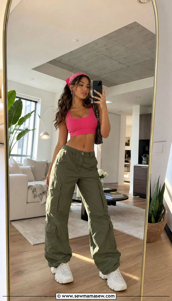 Cargo Pants With Crop Top - 30 Y2K outfits ideas