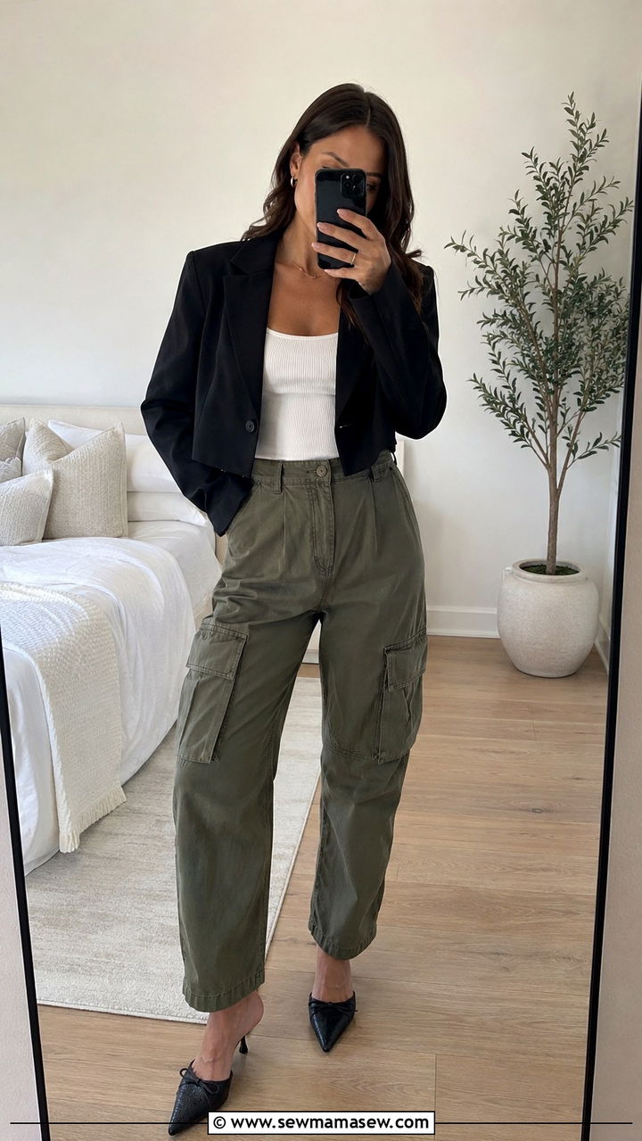 Cargo Pants With Cropped Blazer - 30 Cargo pants outfit ideas with blazer