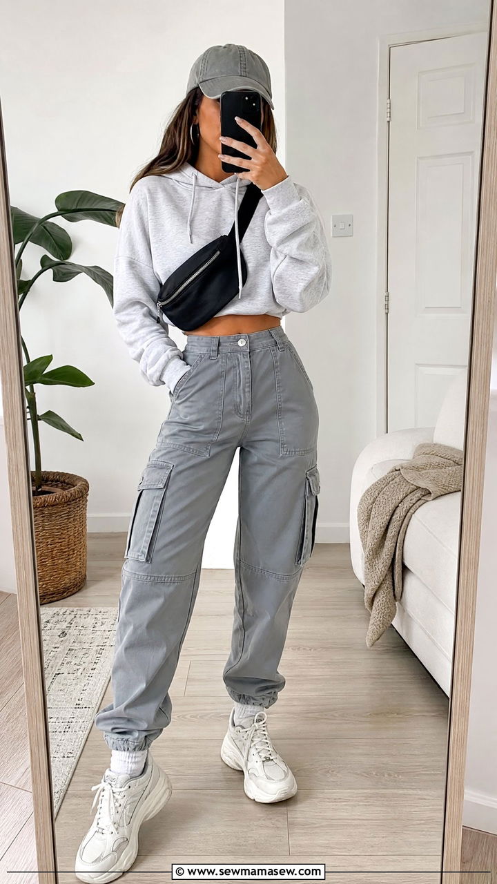 Cargo Pants With Cropped Hoodie - 25 Cargo pants outfit ideas with crop top