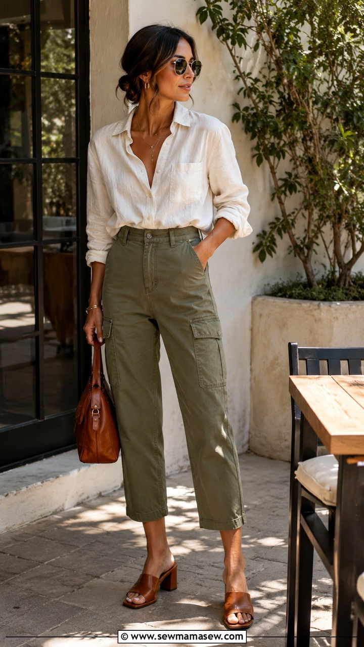 Cargo Pants With Heeled Mules - 30 Cargo pants outfit ideas with heels