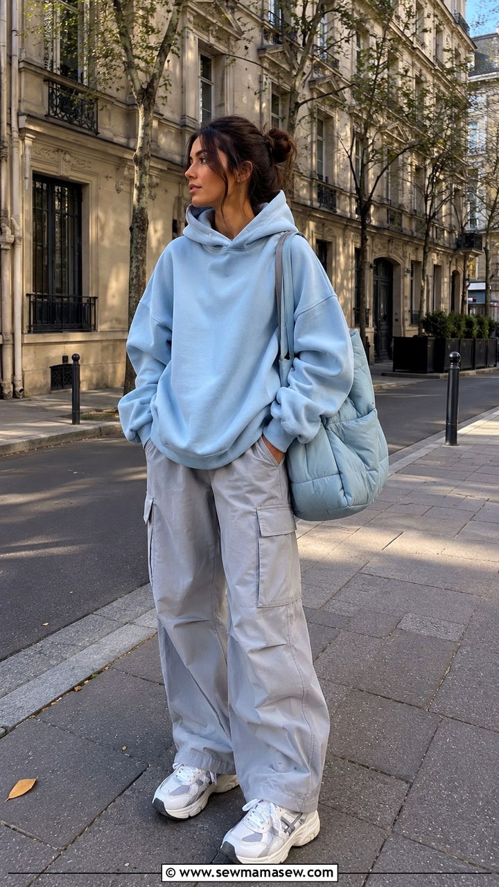 Cargo Pants With Hoodie and Dad Sneakers - 30 How to style cargo pants in spring
