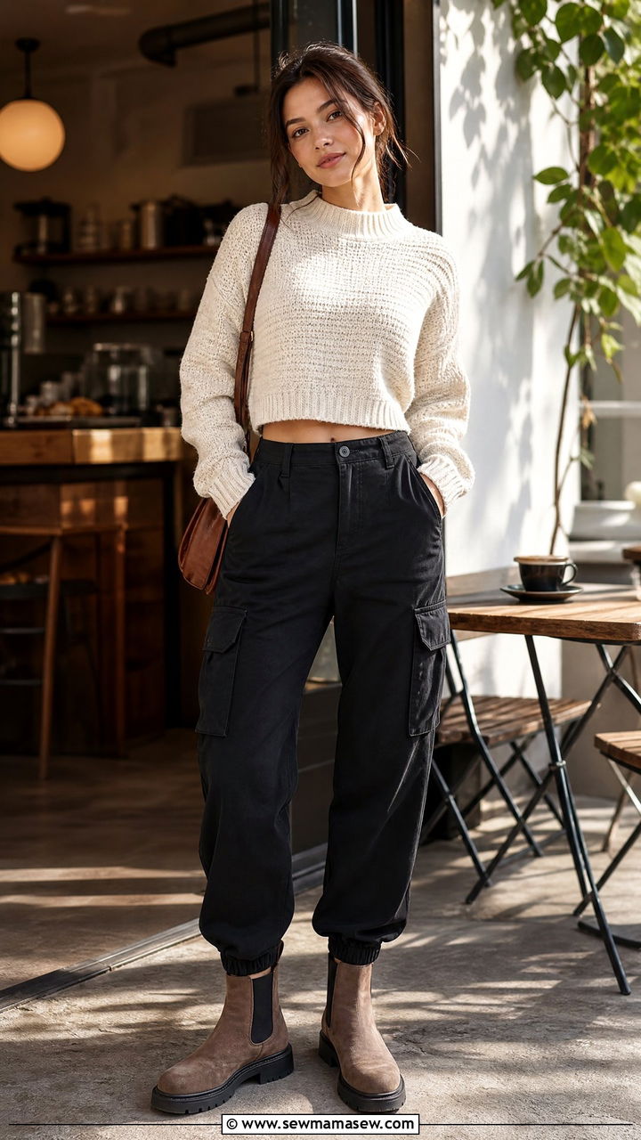 Cargo Pants With Knit Crop Top - 25 Cargo pants outfit ideas with crop top