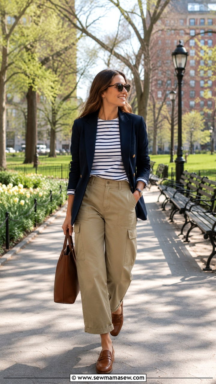 Cargo Pants With Navy Blazer - 30 Cargo pants outfit ideas with blazer