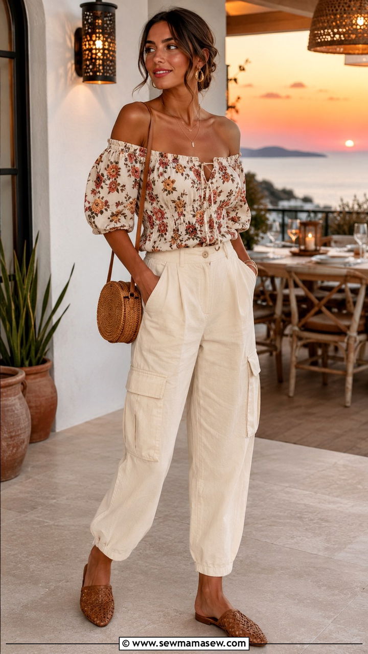 Cargo Pants With Off Shoulder Top - 30 How to style cargo pants in summer