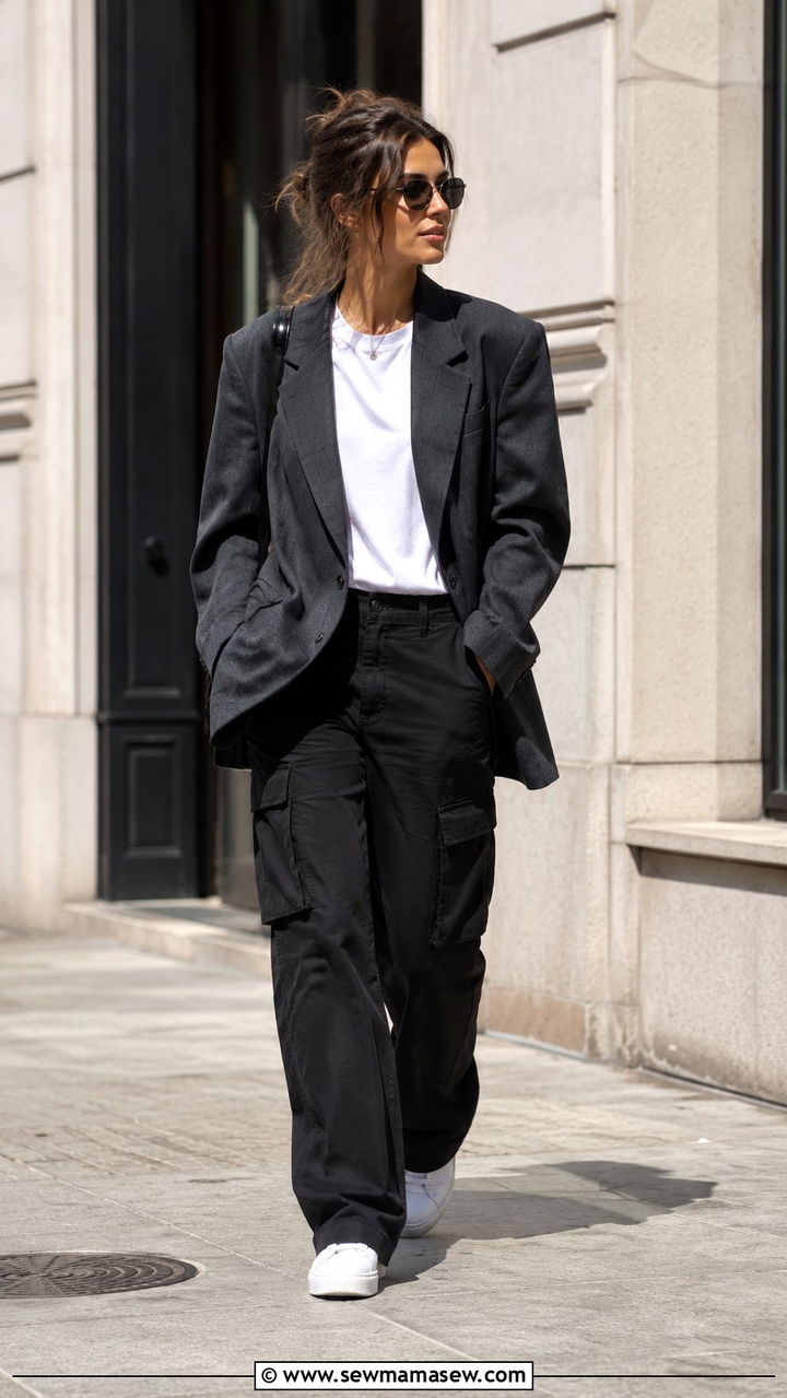 Cargo Pants With Oversized Blazer - 30 Cargo pants outfit ideas with blazer
