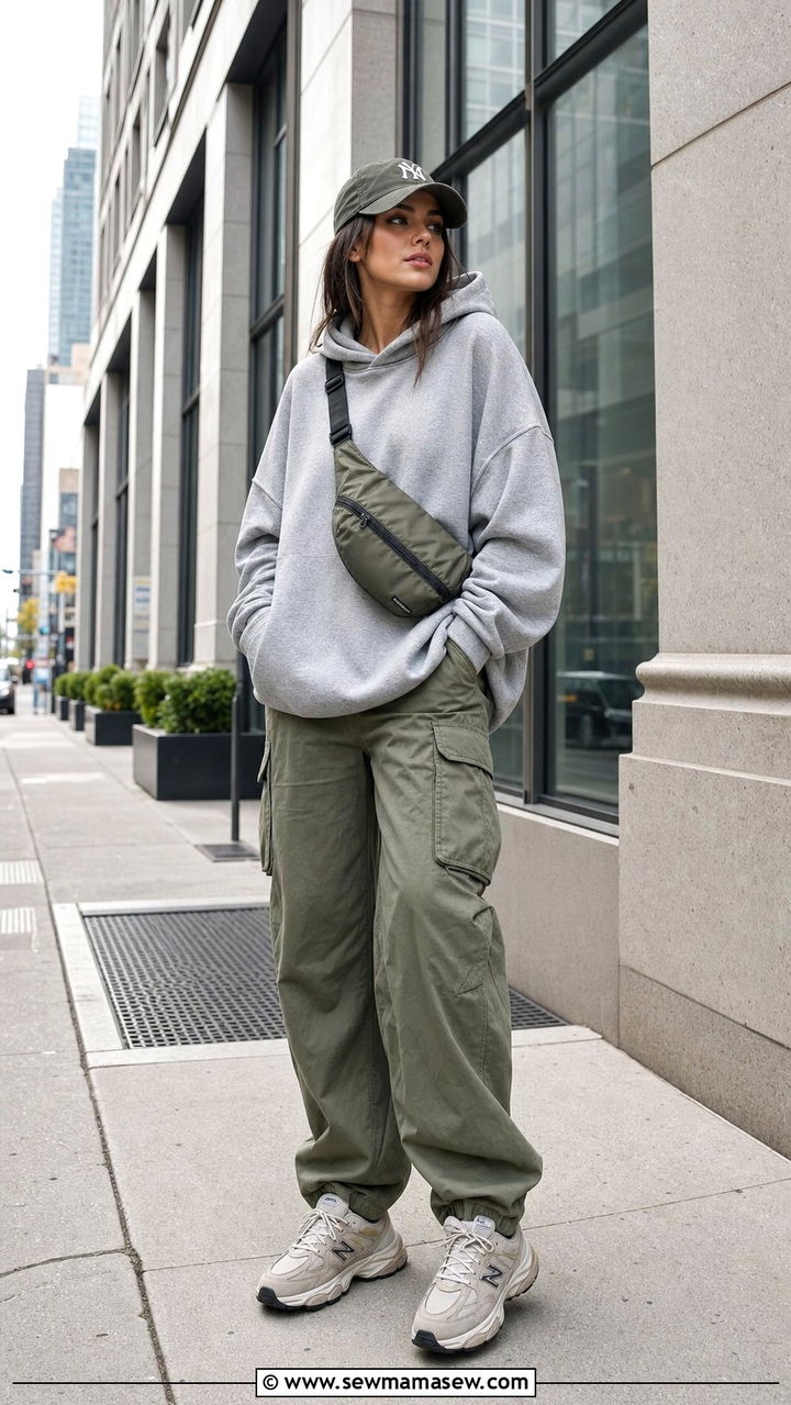 Cargo Pants With Oversized Hoodie Spring Outfit - 25 Spring outfits with cargo pants