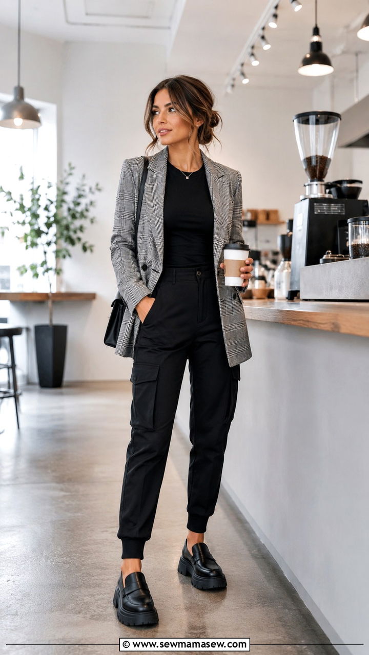 Cargo Pants With Plaid Blazer - 30 Cargo pants outfit ideas with blazer