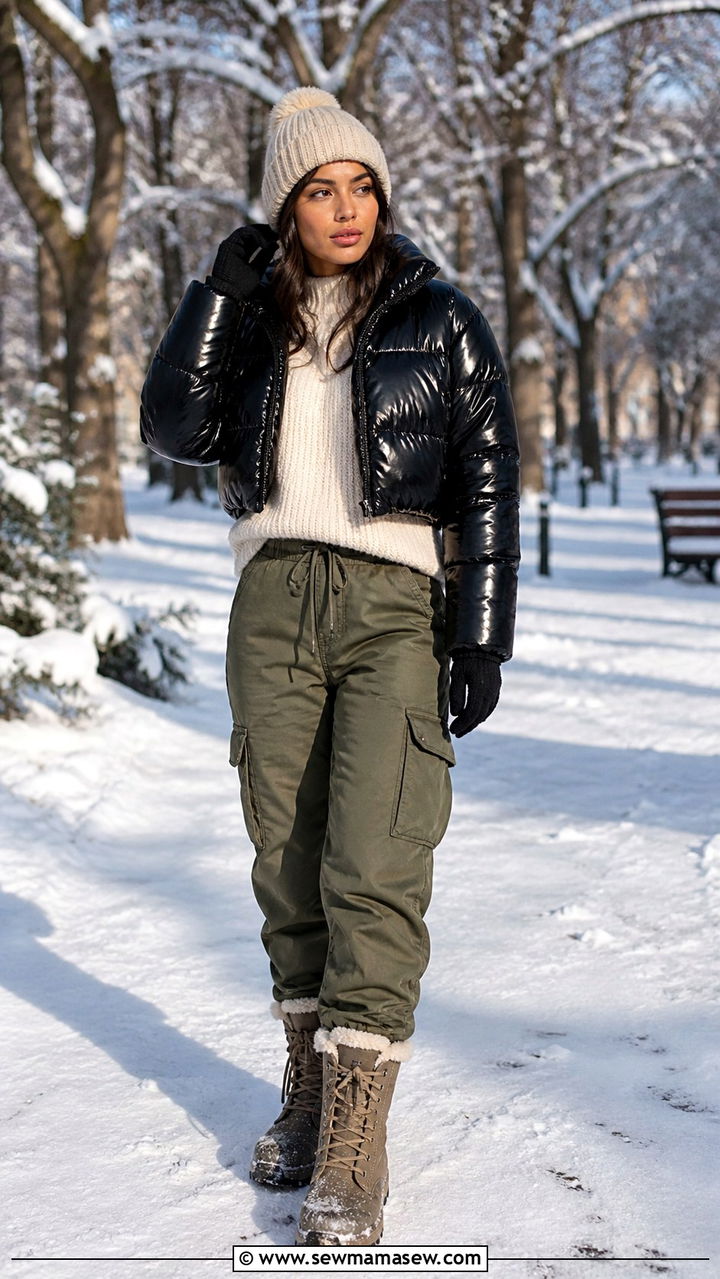 Cargo Pants With Trench Coat and Turtleneck Outfit - 40 cargo pants outfit ideas for women