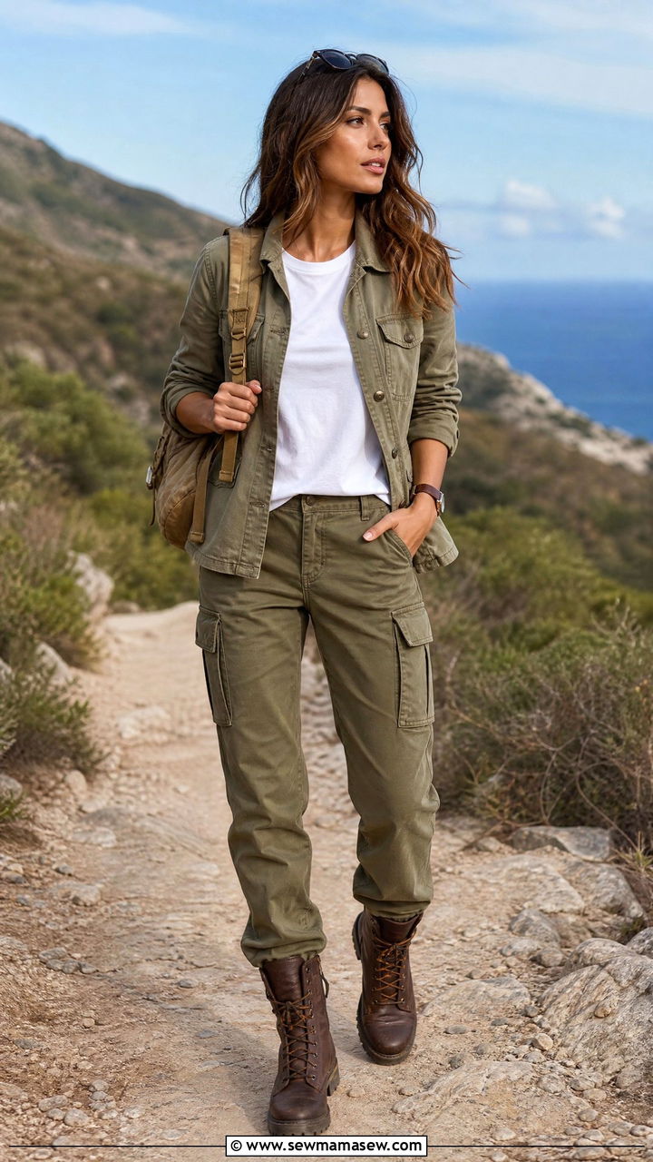 Cargo Pants With Utility Jacket Outfit - 25 cargo pants outfits for women over 40
