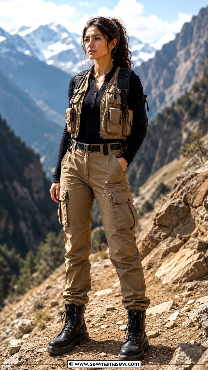 Cargo Pants With Utility Vest And Combat Boots - 30 how to style cargo pants outfits