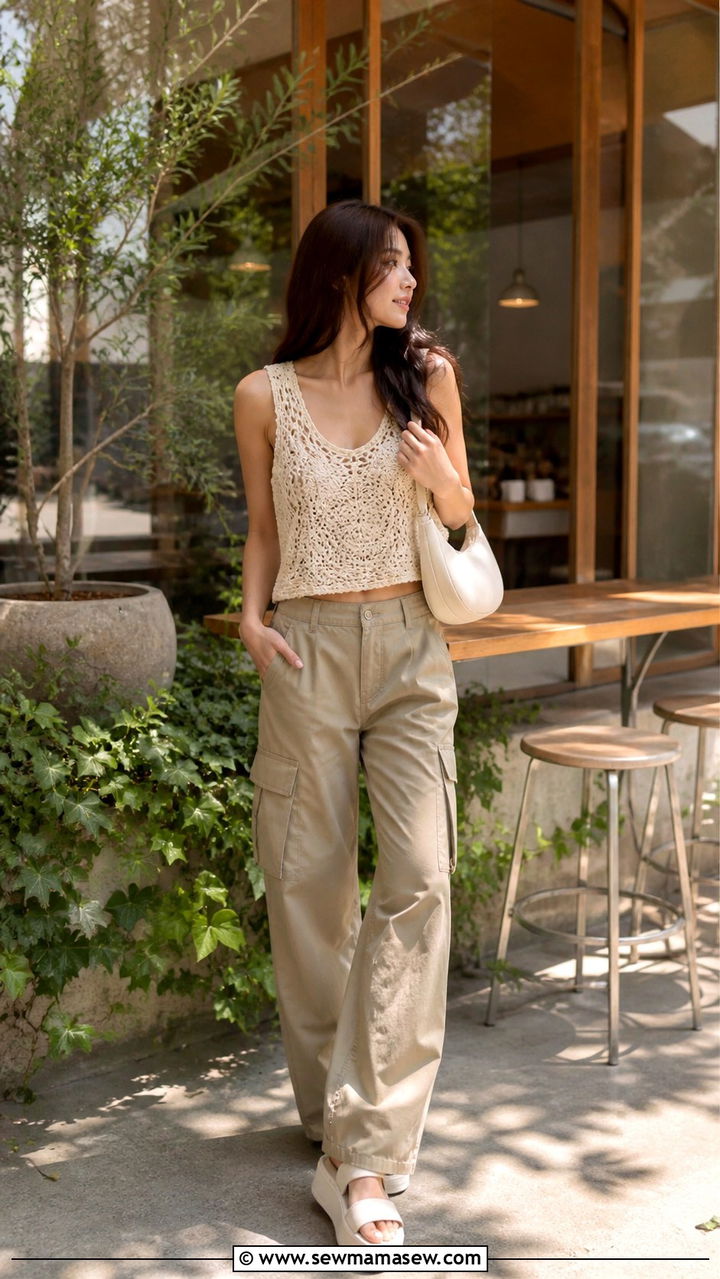 Cargo Pants and Crochet Top for Thonglor Brunch - 40 What to wear in Bangkok