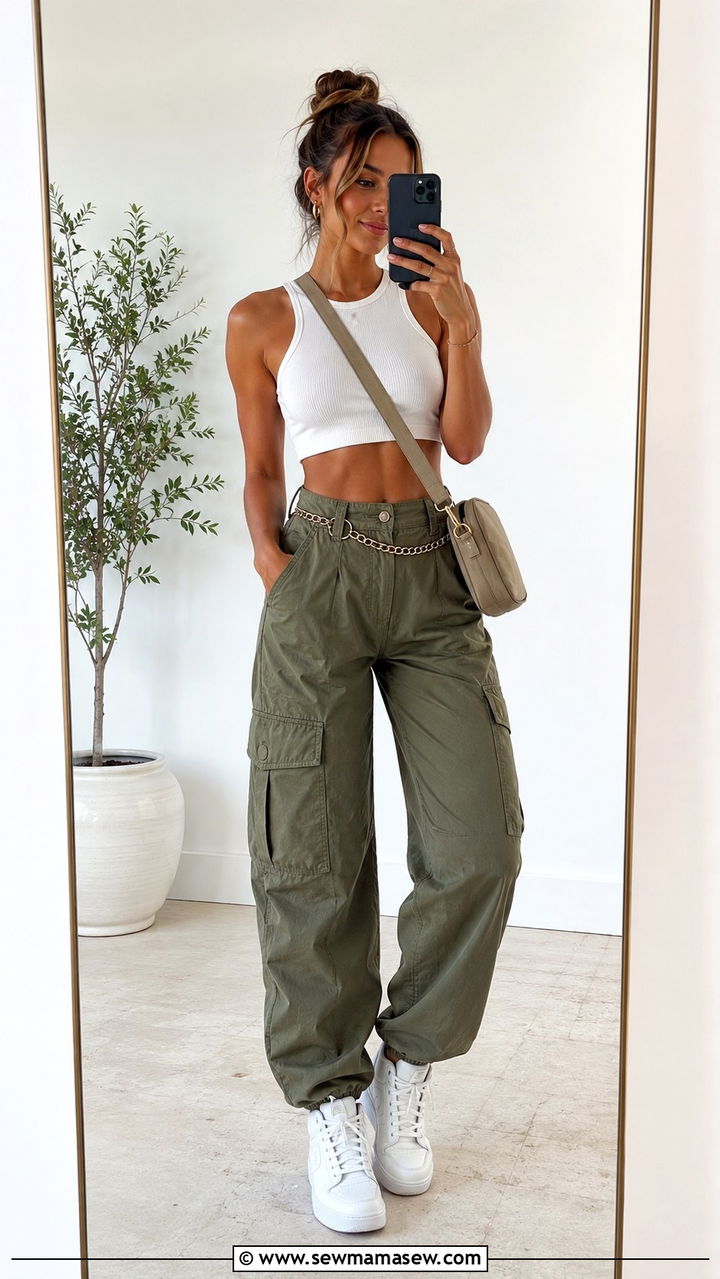 Cargo Pants and Crop Top Festival Outfit - 30 chic music festival outfits for women