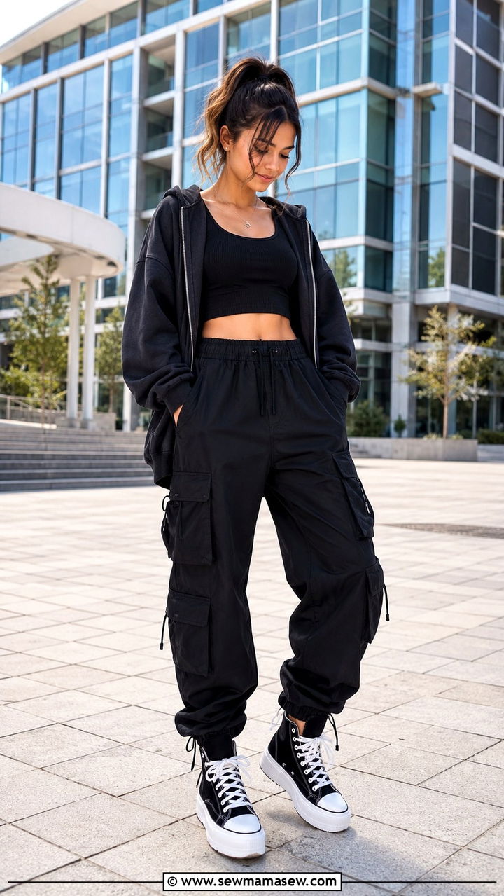 Cargo Pants and Crop Top Outfit - 30 edgy outfit ideas for women