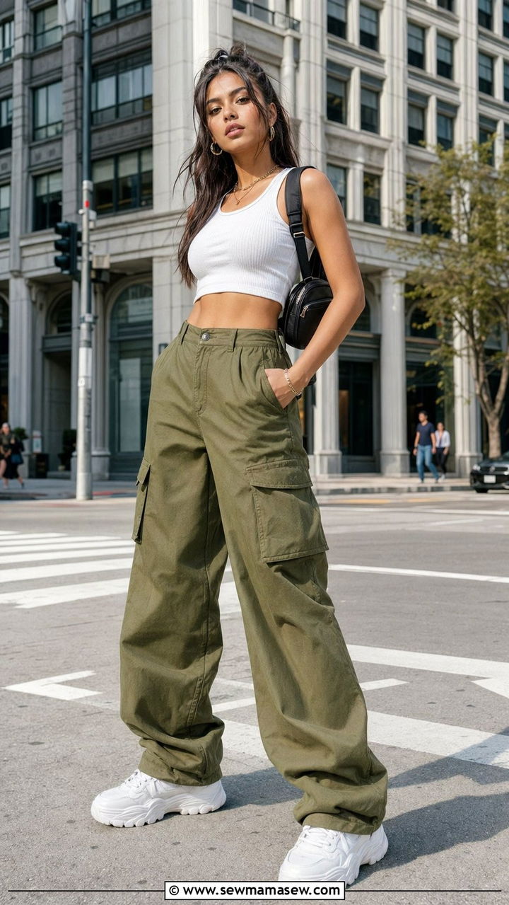 Cargo Pants and Crop Top Outfit - 35 90s outfits ideas